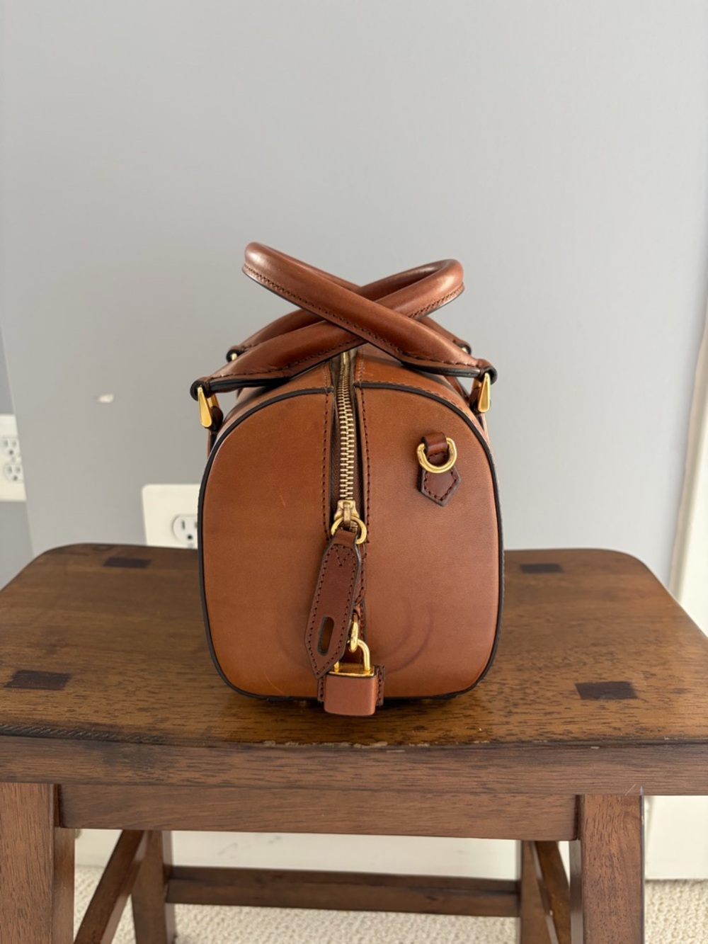 Rare Authentic Burberry Alchester Small Tan Leather Bowler Bag - Picture 3 of 15